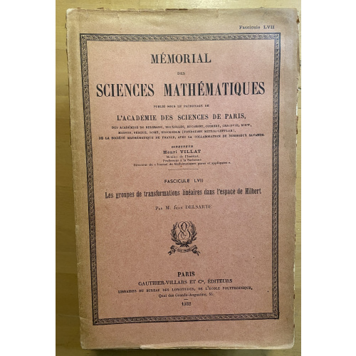 Les Groupes De Transformations Lineaires Dans L'espace De Hilbert