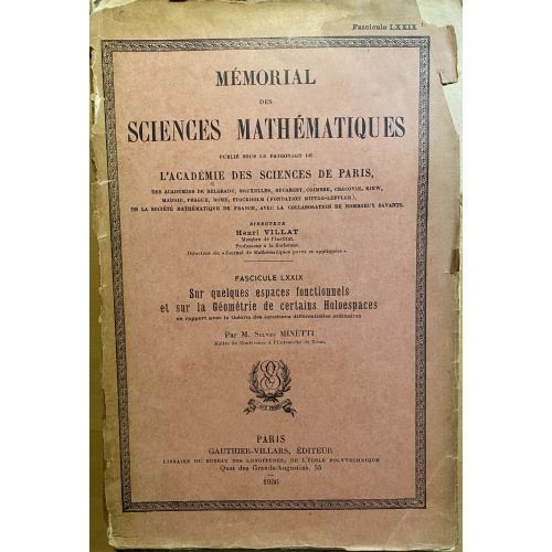 Sur quelques espaces fonctionnels et sur la Geometrie de certains Holoespaces en rapport avec la theorie des equations differentielles ordinaires