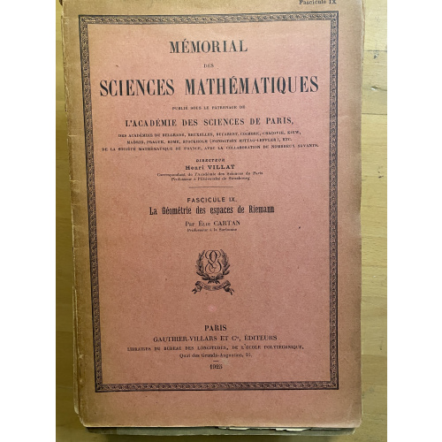 La Geometrie des espaces de Riemann