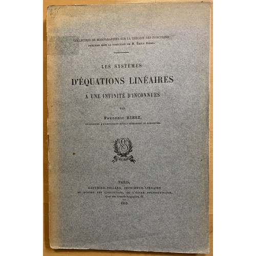 Les Systemes D'equations Lineaires A Une Infinite D'inconnues