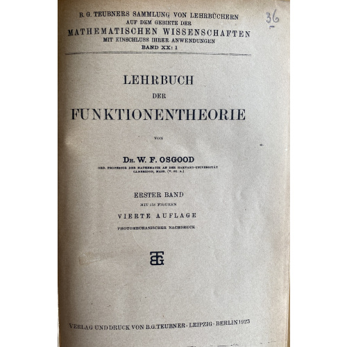 Lehrbuch der Funktionentheorie I