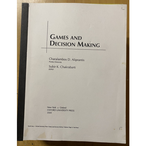 Games And Decision Making