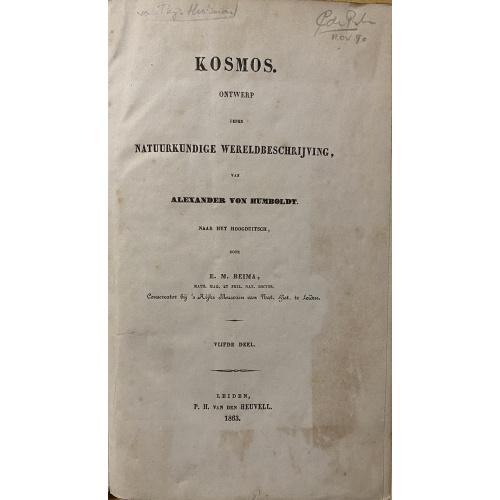 Kosmos: Ontwerp Eener Natuurkundige Wereldbeschrijving