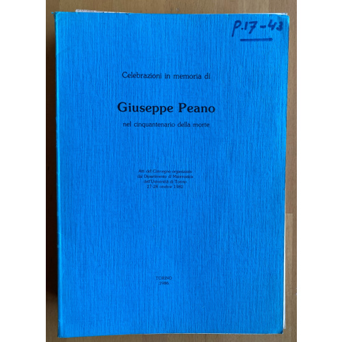 Celebrazioni in memoria di Giuseppe Peano