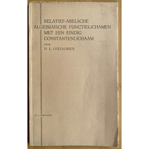 Relatief-Abelsche Algebraische Functielichamen Met Een Eindig Constantenlichaam