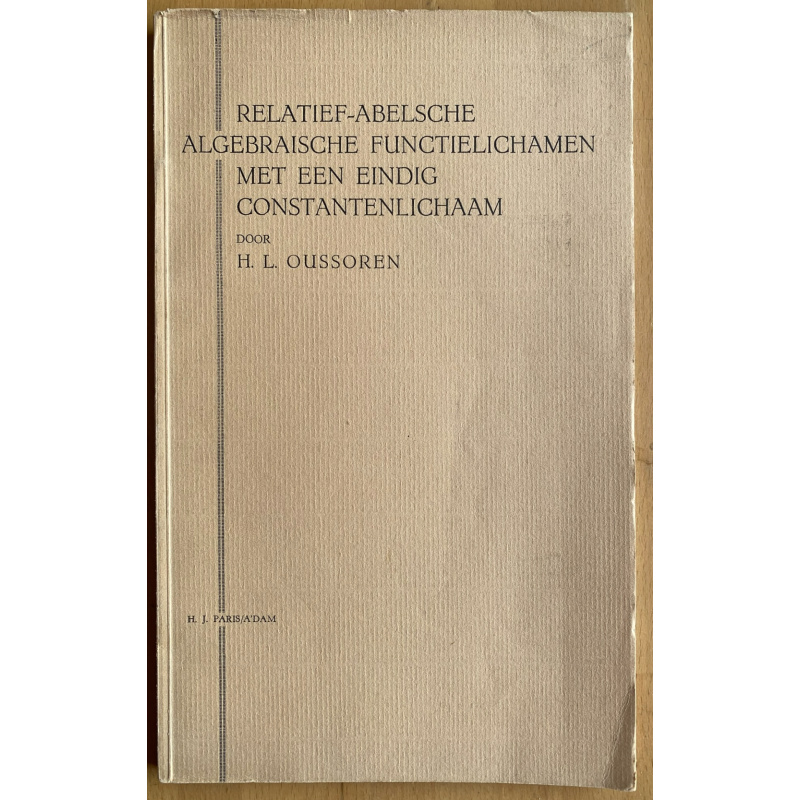 Relatief-Abelsche Algebraische Functielichamen Met Een Eindig Constantenlichaam