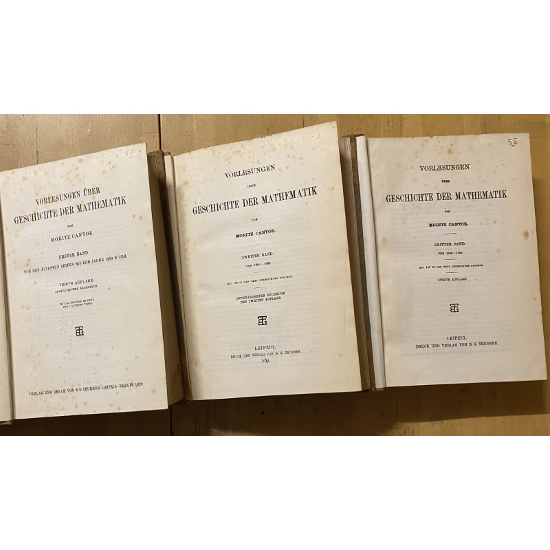 Vorlesungen Uber Geschichte Der Mathematik (drie delen)