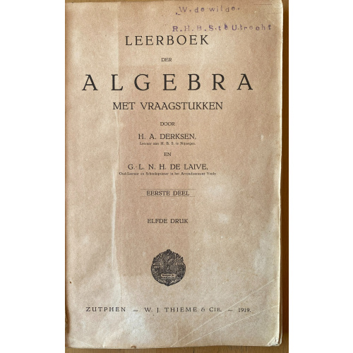 Leerboek der Algebra I