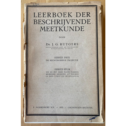 Leerboek der beschrijvende meetkunde - deel I: De rechthoekige projectie; 1e stuk