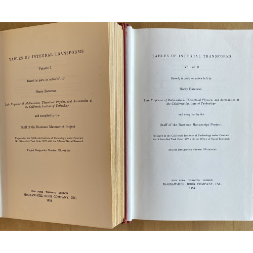 Tables of Integral Transforms (twee delen)