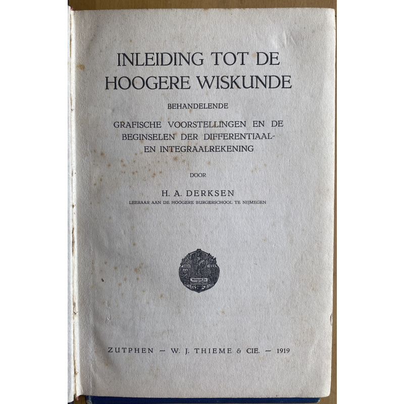Inleiding tot de Hoogere Wiskunde