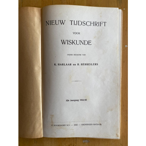 Nieuw Tijdschrift voor Wiskunde jaargang 32 (1944-45)