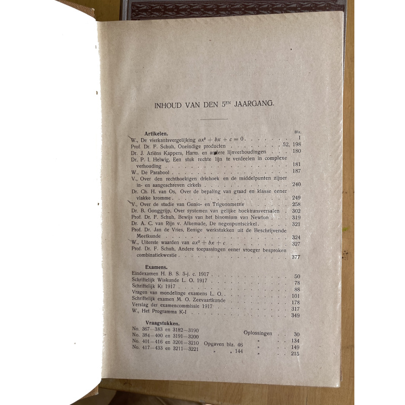 Nieuw Tijdschrift voor Wiskunde jaargang 5 (1917-18)