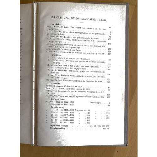 Nieuw Tijdschrift voor Wiskunde jaargang 26 (1938-39)