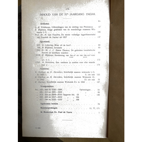 Nieuw Tijdschrift voor Wiskunde jaargang 31 (1943-44)