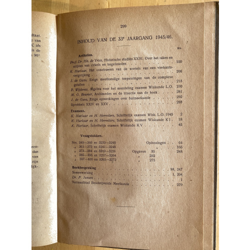 Nieuw Tijdschrift voor Wiskunde jaargang 33 (1945-46)