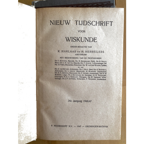 Nieuw Tijdschrift voor Wiskunde jaargang 34 (1946-47)