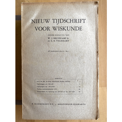 Nieuw Tijdschrift voor Wiskunde jaargang 39 (1951-52)