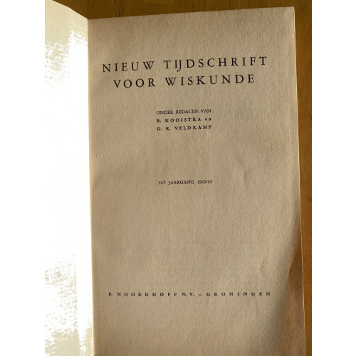 Nieuw Tijdschrift voor Wiskunde jaargang 50 (1962-63)