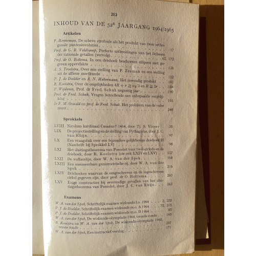 Nieuw Tijdschrift voor Wiskunde jaargang 52 (1964-65)