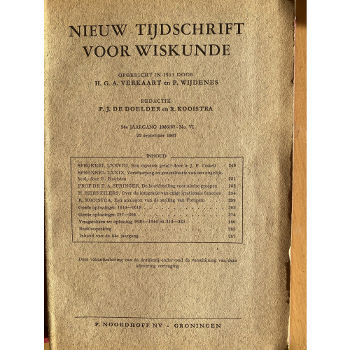 Nieuw Tijdschrift voor Wiskunde jaargang 54 (1966-67)