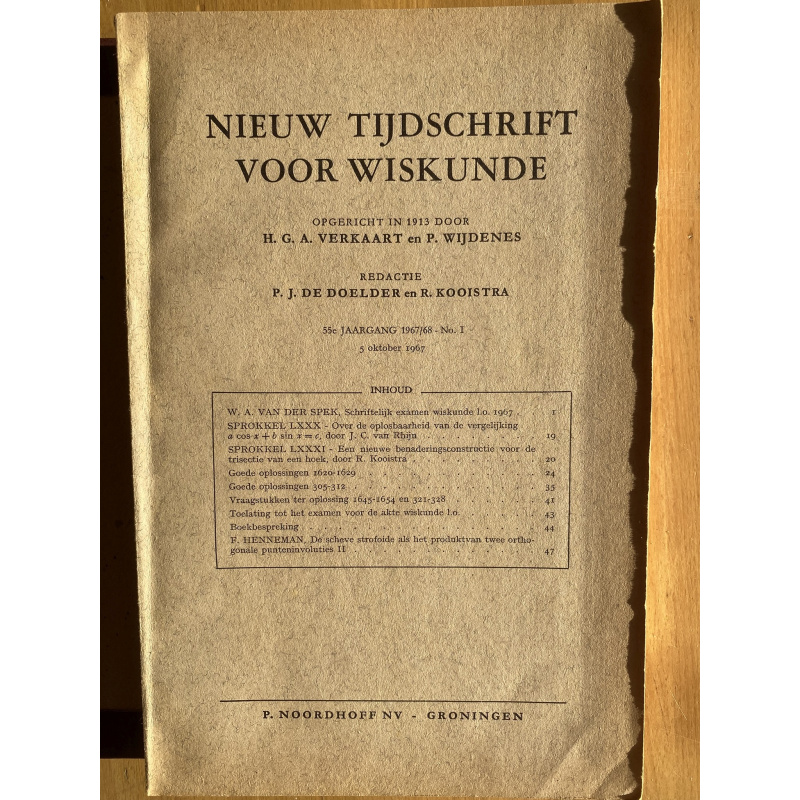 Nieuw Tijdschrift voor Wiskunde jaargang 55 (1967-68)